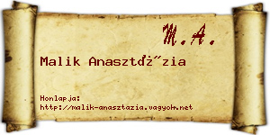 Malik Anasztázia névjegykártya